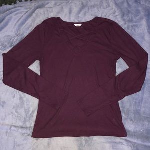 Long sleeve maroon Aeropostale shirt